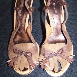Nine West two tone brown suede kaneshar wedges